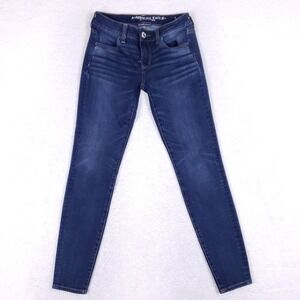 American Eagle Jeggings Womens 2 Regular Super Stretch X4 Dark Wash‎ Skinny